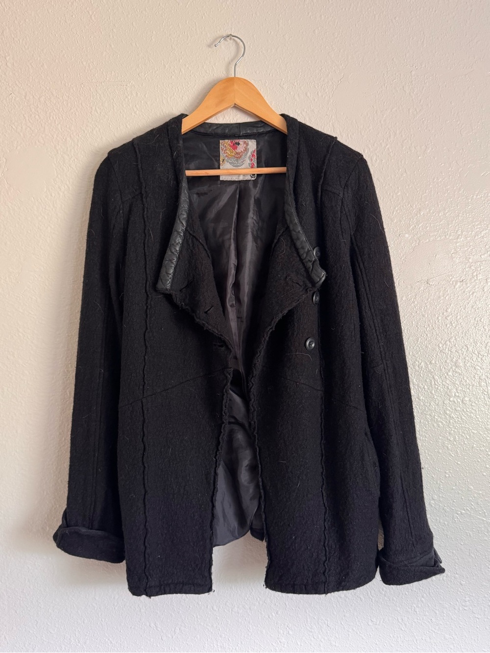 Free People Black Open-Front Blazer Jacket